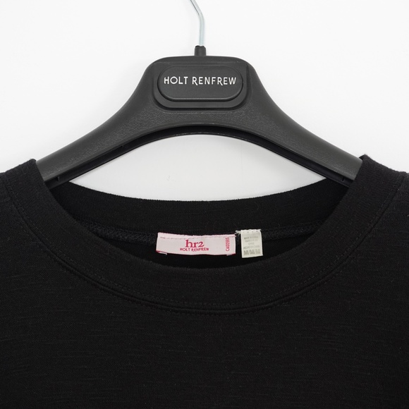 Holt Renfrew/HR2 Woman Black Crew Neck Jersey Sweater Cotton Blend Size M - Picture 4 of 8